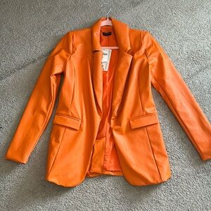 NAKED WARDRODE brand orange leather jacket size small